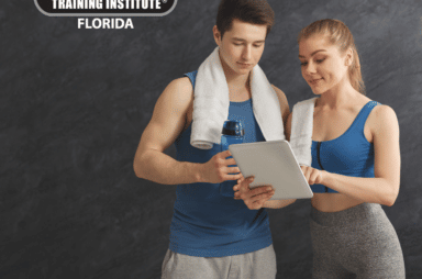 Image of two people in workout clothes on the National Personal Training Institute website