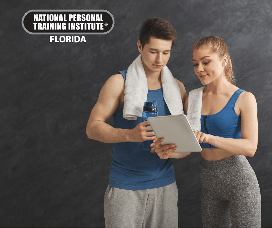 Image of two people in workout clothes on the National Personal Training Institute website