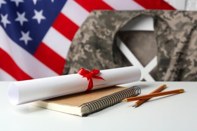 Image of a document on a notebook with an Army jacket and flag in the background Image of a personal trainer working with a client on the National Personal Training Institute website