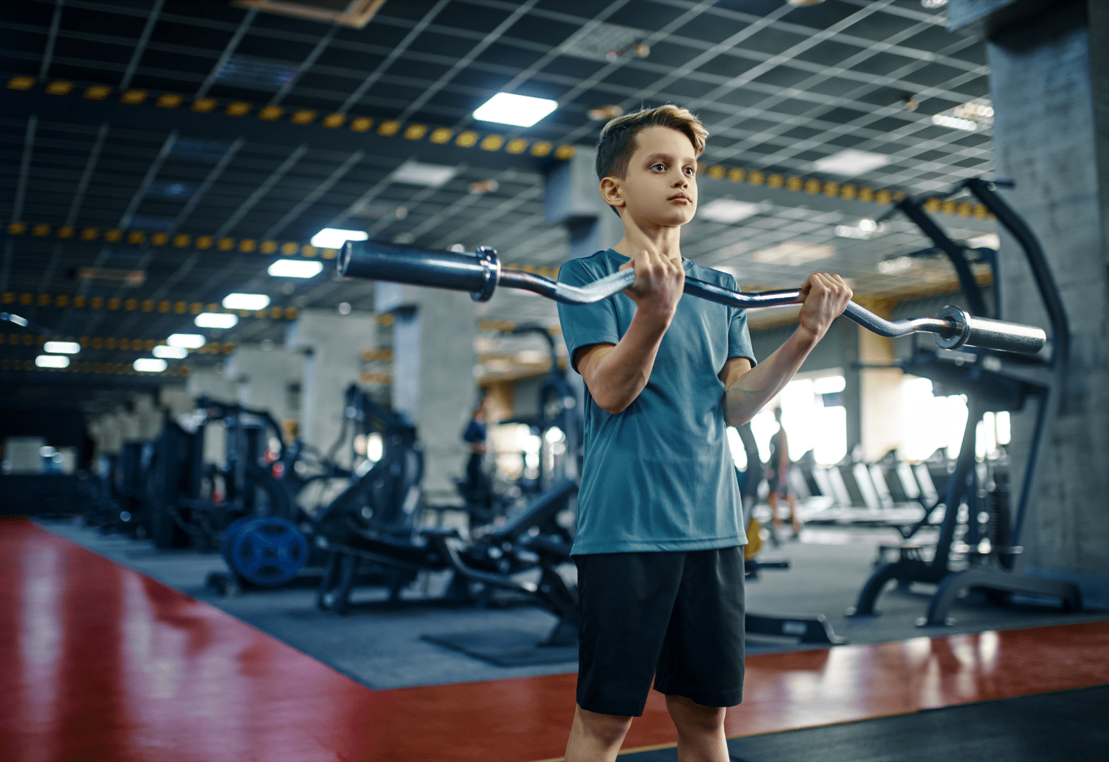 Image of a youth athlete training in a gym